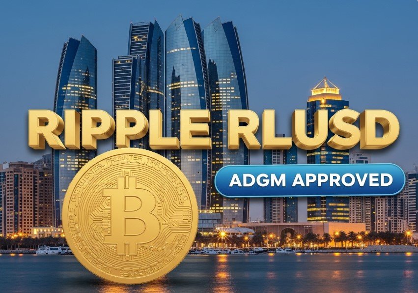 Ripple RLUSD stablecoin approval Abu Dhabi financial district concept