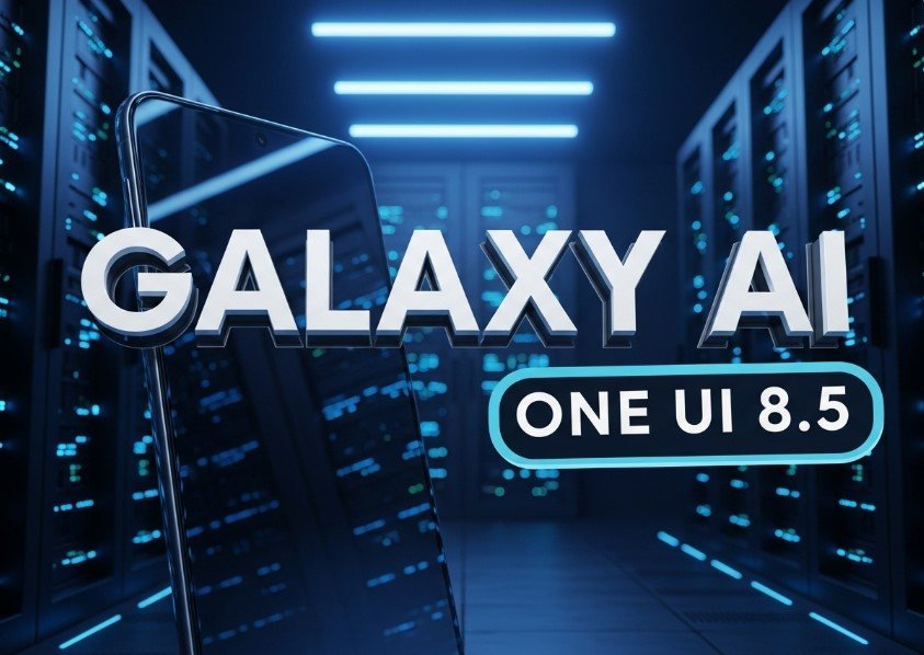 Samsung Galaxy smartphone displaying One UI 8.5 beta AI interface code