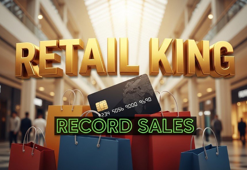 busy shoppers carrying bags in shopping mall black friday