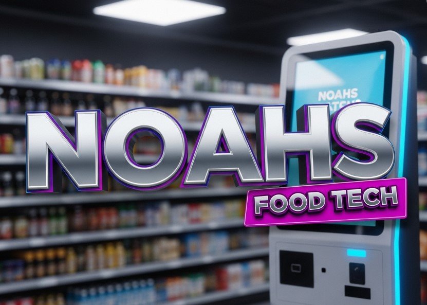digital food ordering kiosk in modern convenience store counter
