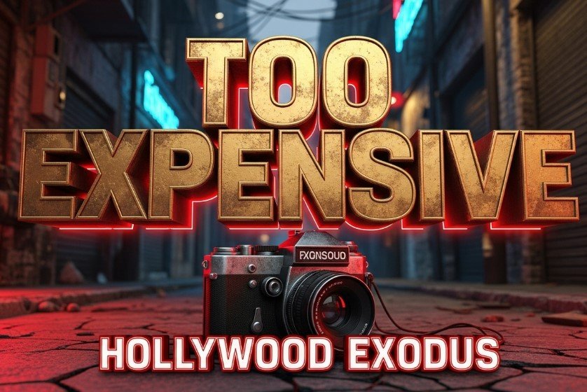 film production camera lens on gritty street pavement