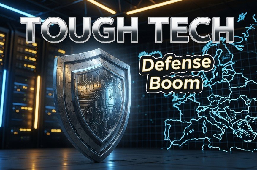 futuristic digital map of eastern europe defense technology network