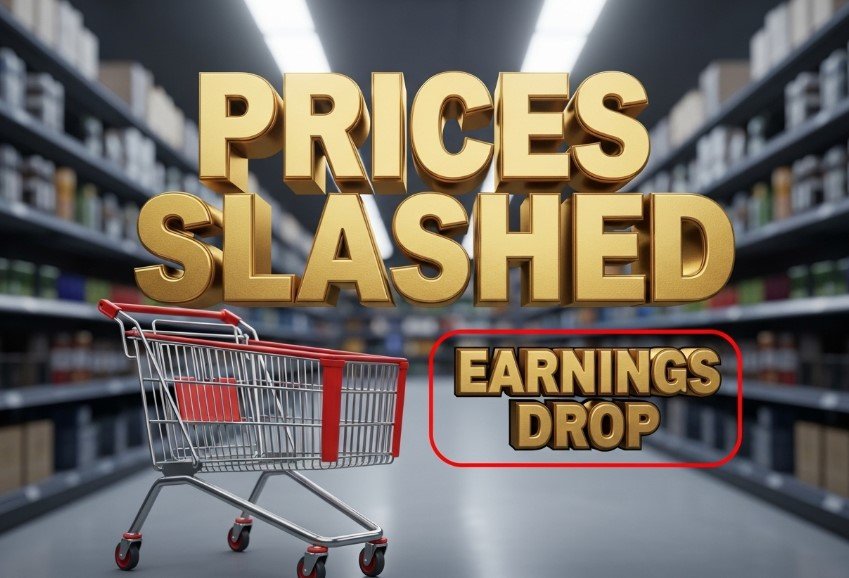 red target shopping cart in empty store aisle