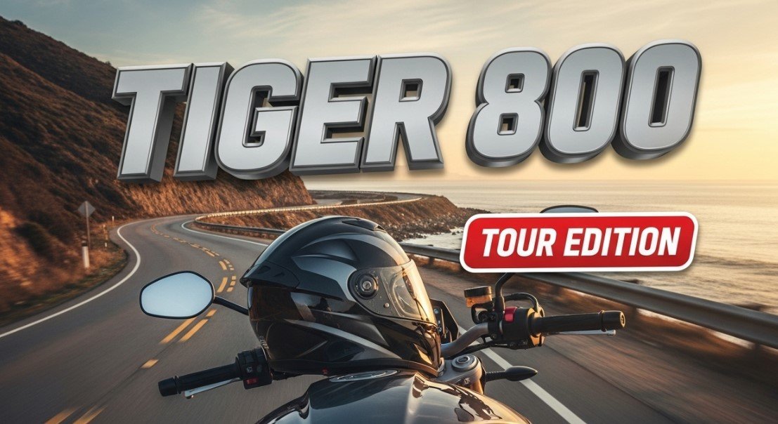 2026 Triumph Tiger Sport 800 Tour motorcycle side profile studio shot