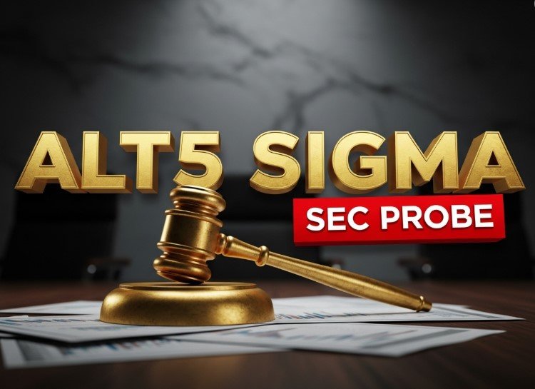  Alt5 Sigma stock chart dropping with gavel background