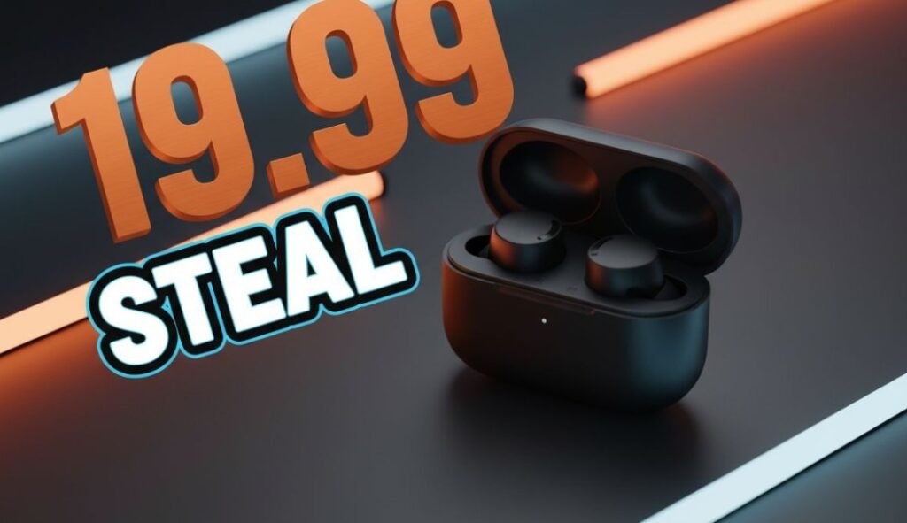 CMF Buds 2a black earbuds charging case on table