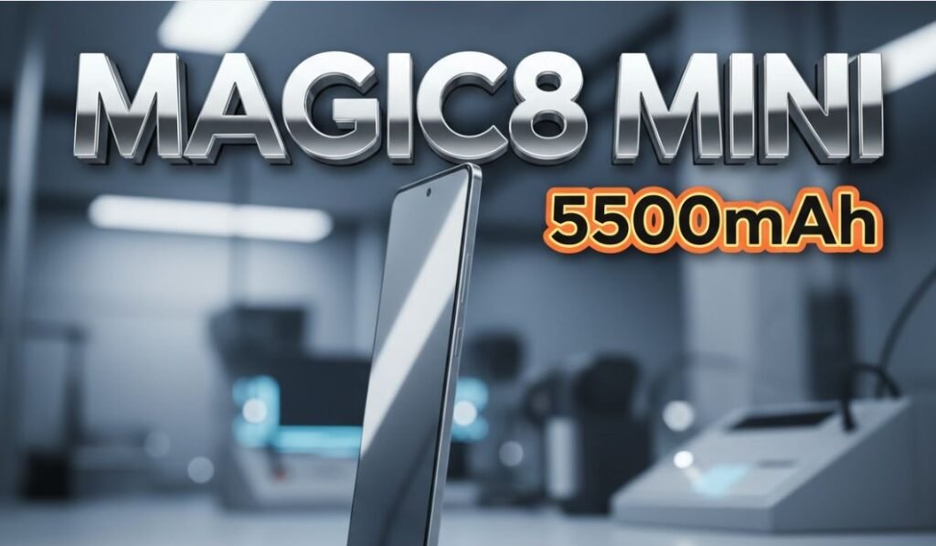 Honor Magic8 Mini compact smartphone concept render feather white