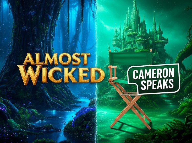 James Cameron director interview Wicked movie poster mashup