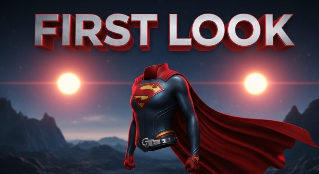 Milly Alcock wearing red and black Supergirl suit CCXP stage