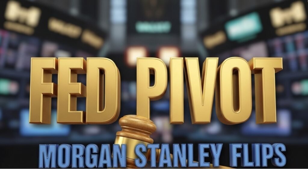 Morgan Stanley logo on building forecast chart background