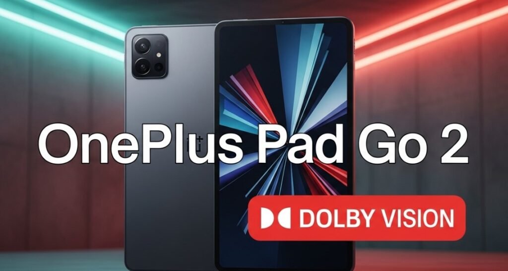 OnePlus Pad Go 2 tablet displaying vibrant Dolby Vision content