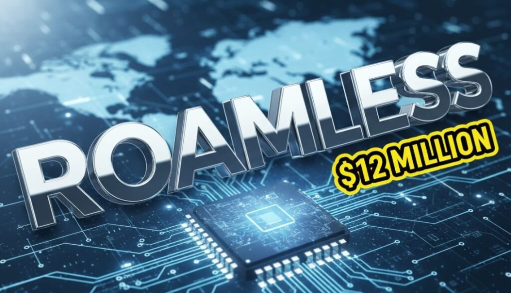 Roamless mobile application interface on smartphone displaying global map