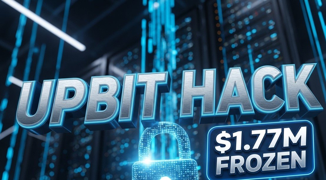 Upbit cryptocurrency exchange digital security lock concept background