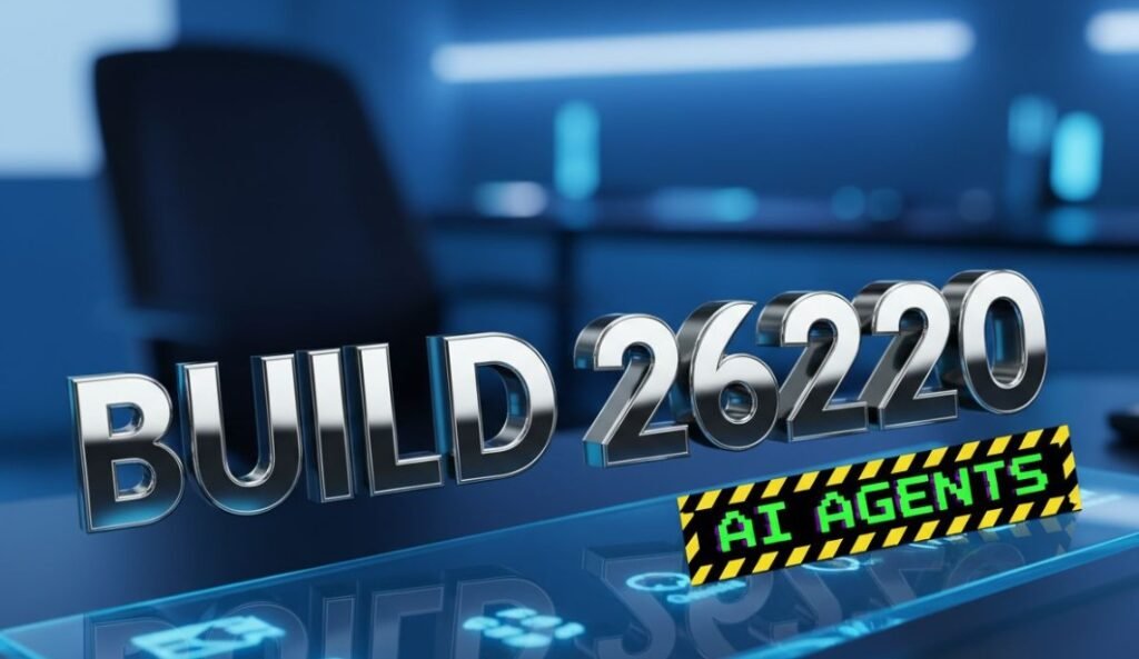 Windows 11 taskbar with glowing Ask Copilot icon and AI agents