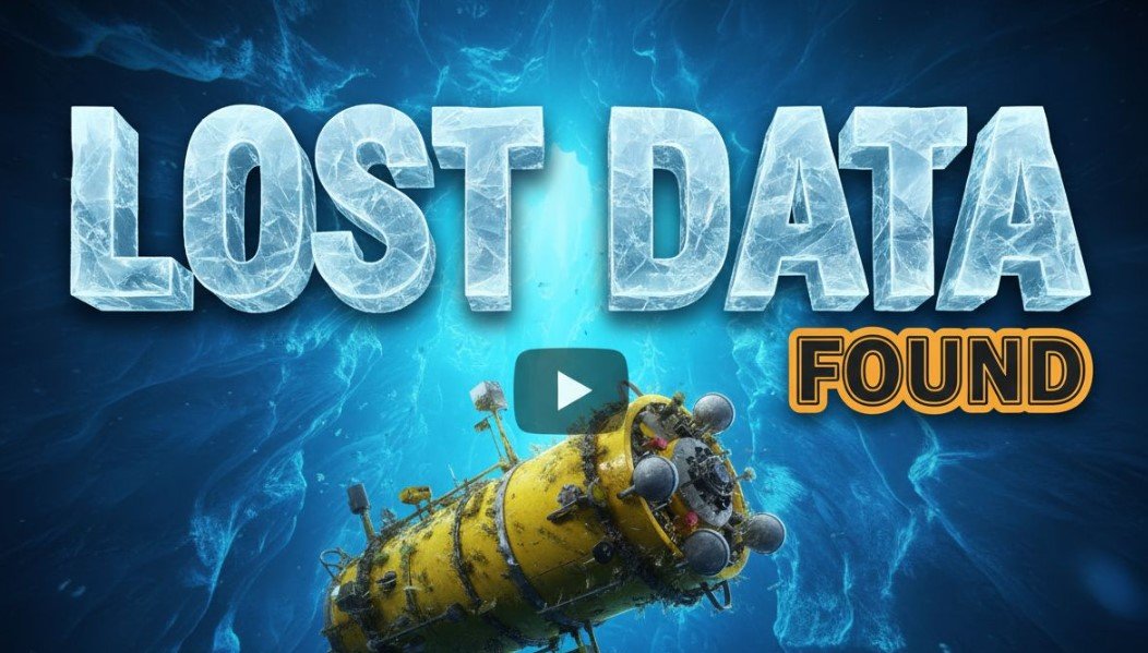 Yellow Argo float drifting in dark blue antarctic ocean water