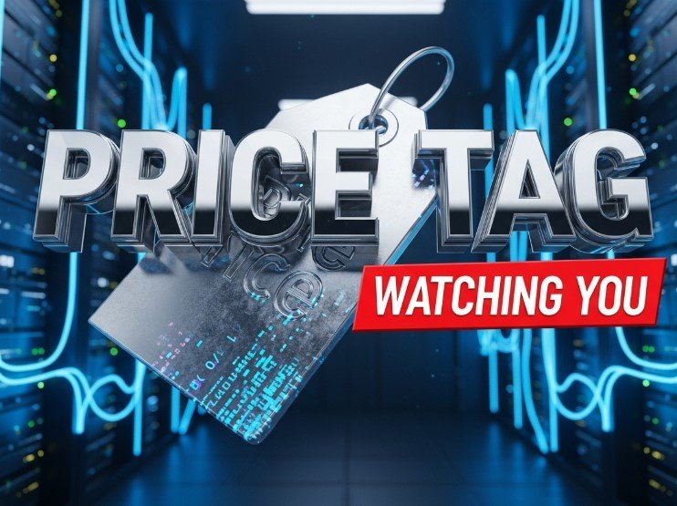 artificial intelligence personalized pricing warning label on shopping cart