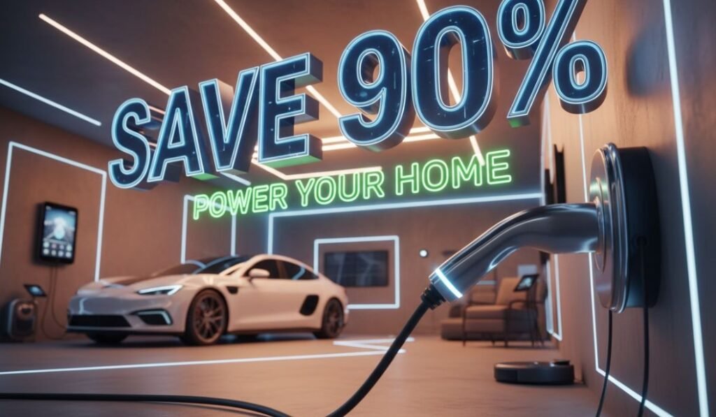 bidirectional electric vehicle charger connected to modern smart home
