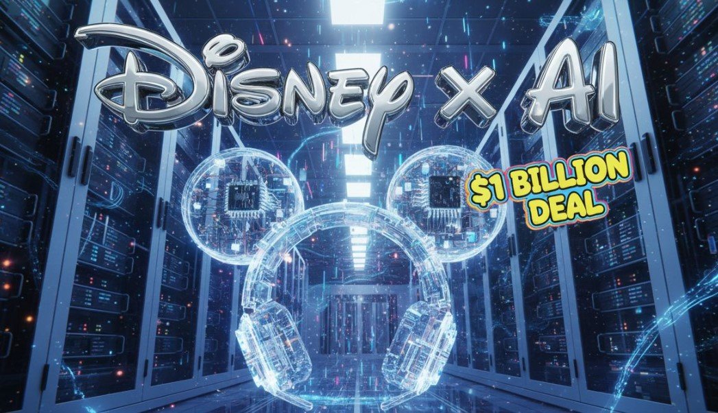 disney mickey mouse ears silhouette with digital circuit board pattern