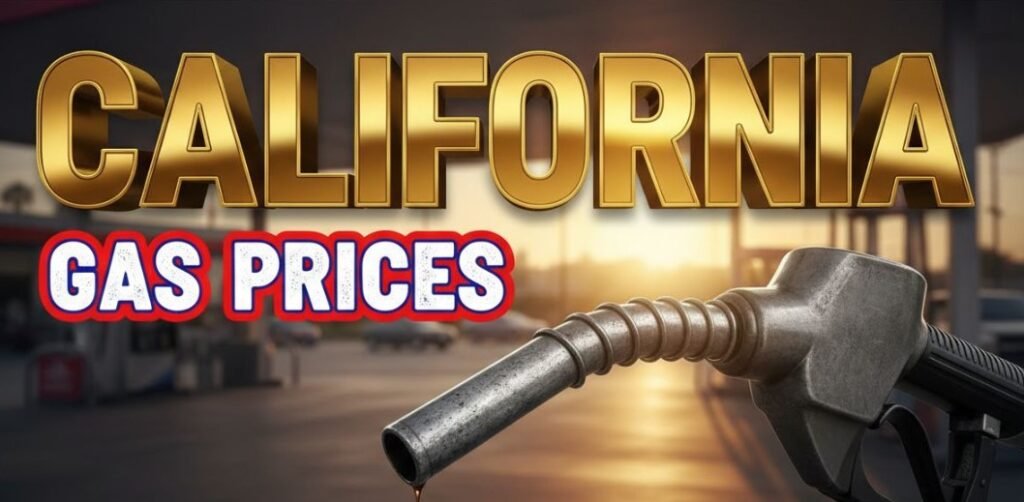  gas pump nozzle dispensing fuel at california service station