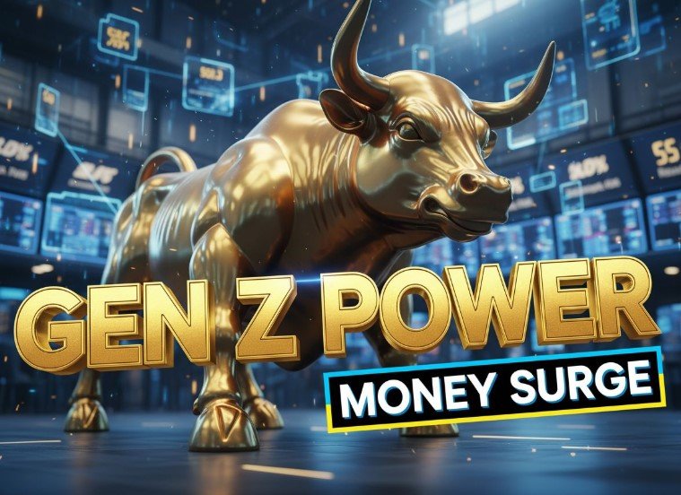 gen z students looking at financial stock market graphs on tablet