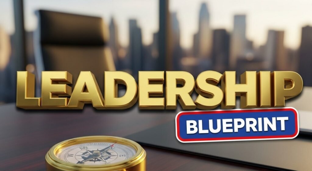 golden compass on mahogany office desk symbolizing business leadership direction