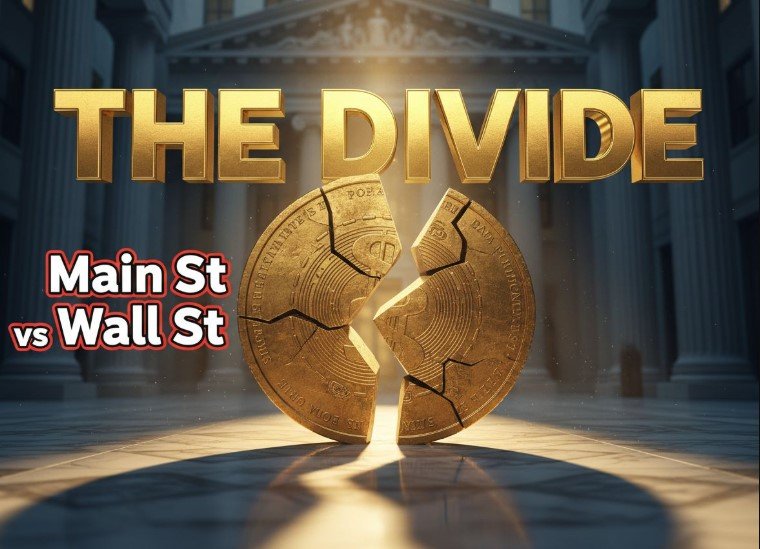 golden cracked coin showing economic inequality between large and small business