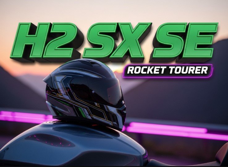  green kawasaki ninja h2 sx se cornering fast