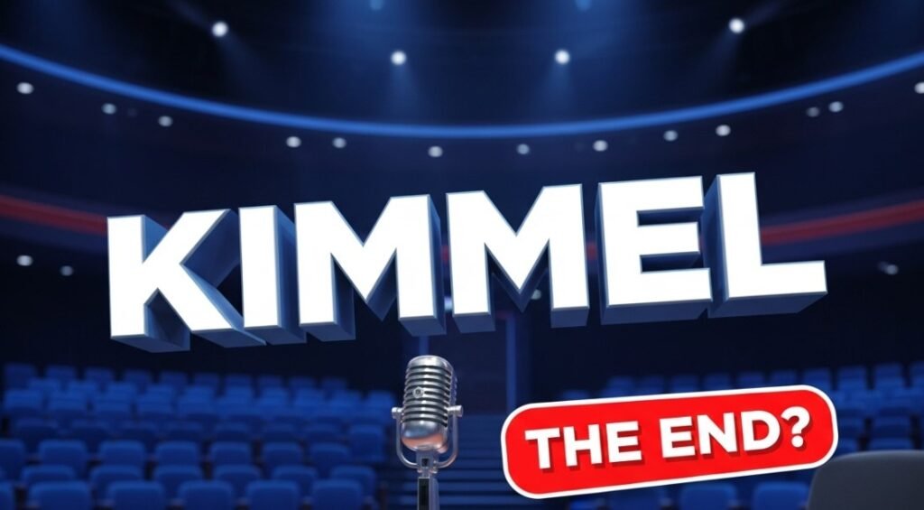 jimmy kimmel live stage abc studio audience lights microphone desk