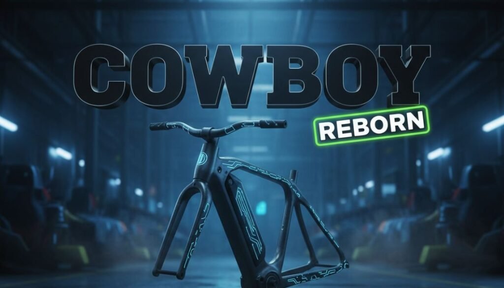 modern electric cowboy bike handlebar silhouette in dark studio