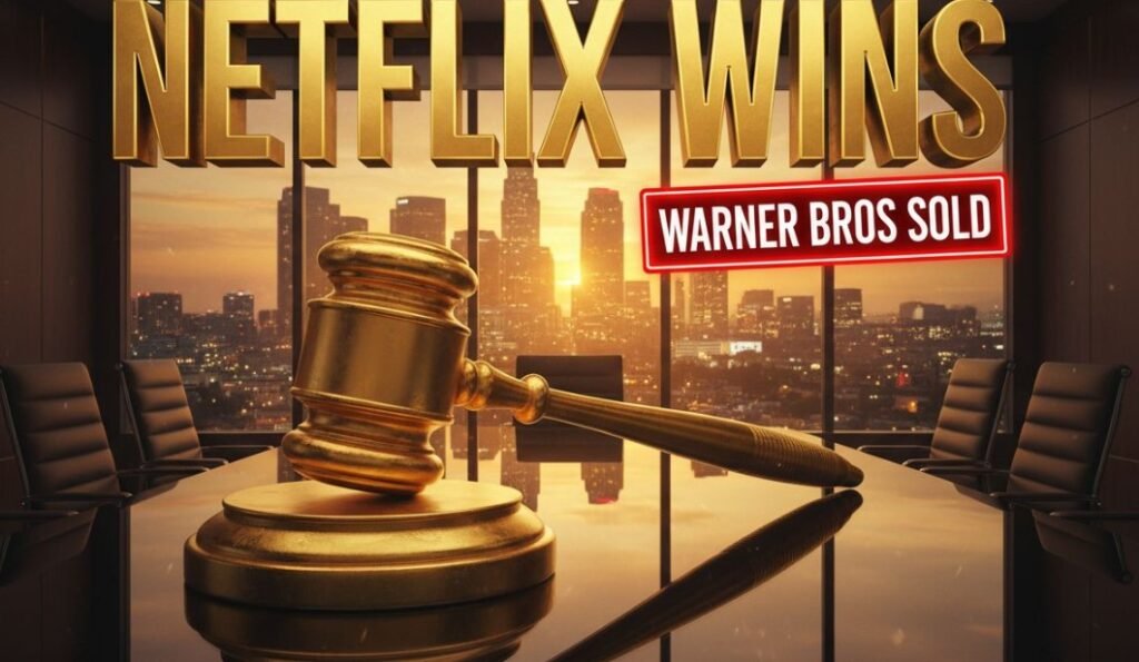  netflix warner bros discovery merger deal headquarters building 3d render concept