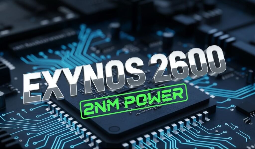 samsung exynos 2600 2nm processor chip glowing blue
