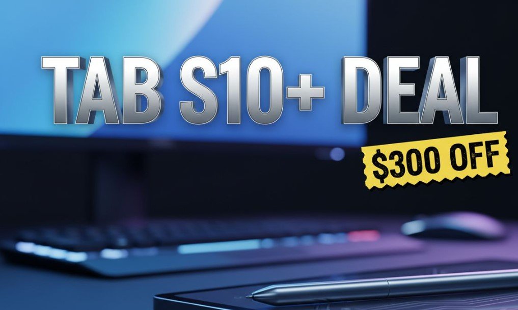  samsung galaxy tab s10 plus moonstone gray tablet on desk