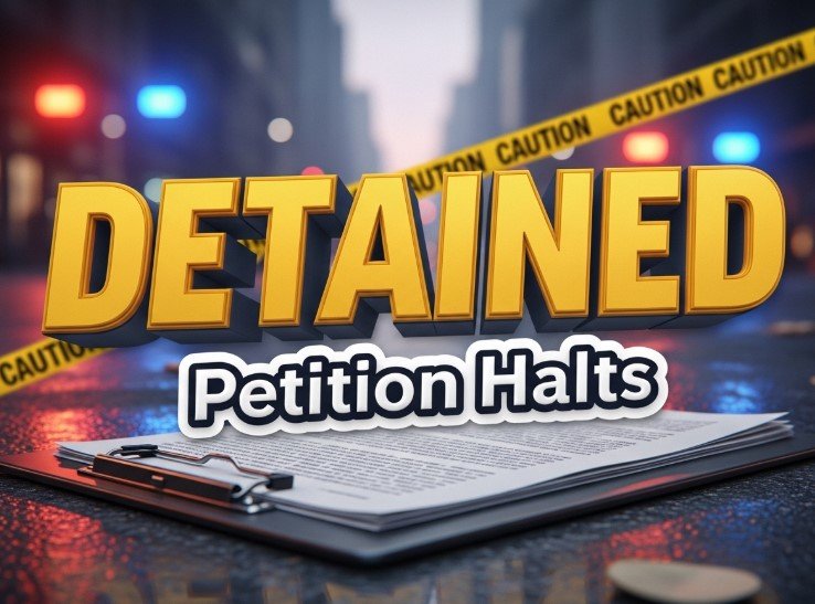  silhouette of police officer near petition clipboard on street