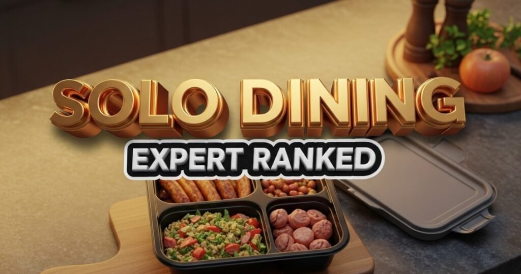 single serving healthy meal delivery container on table