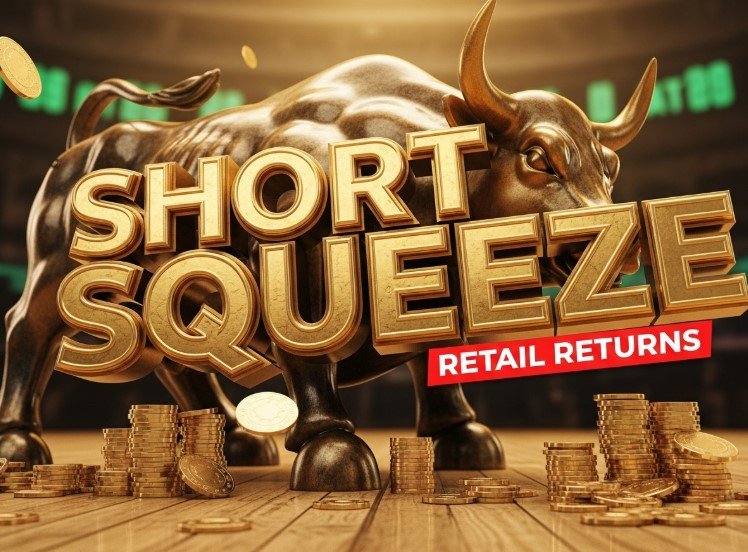 stock market short squeeze chart on smartphone screen