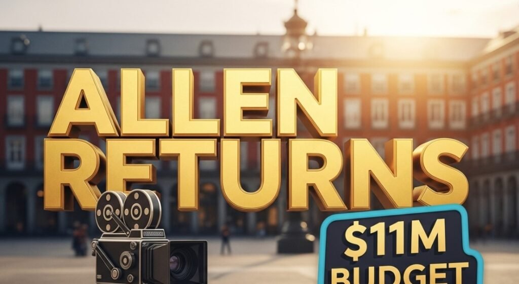 woody allen filming movie camera madrid spain street scene production set