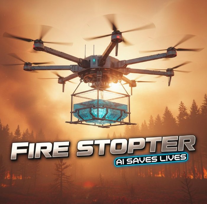  13 foot heavy lift firefighting drone carrying water payload
