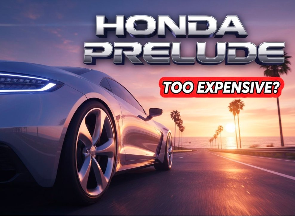 2026 Honda Prelude hybrid coupe white side profile driving on coastal road