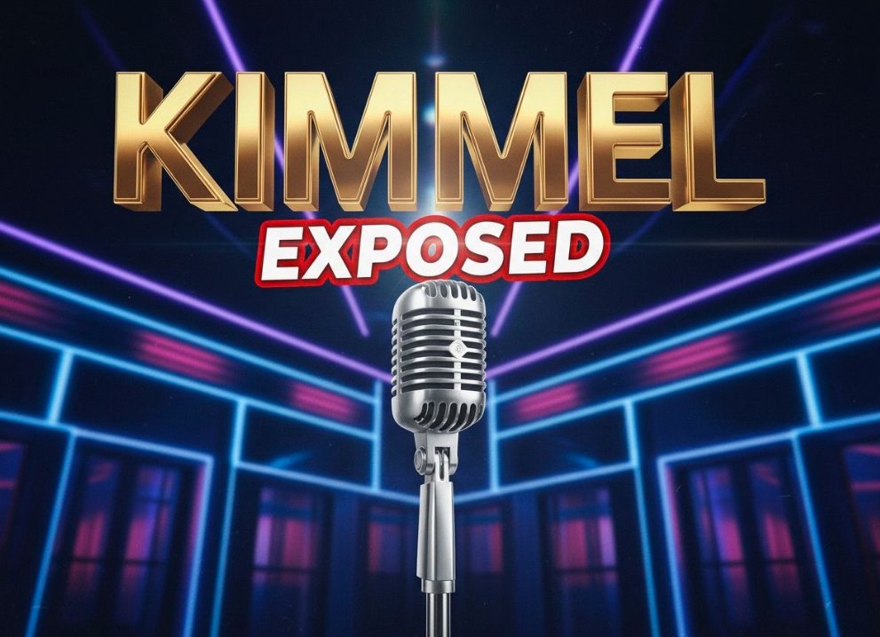 Jimmy Kimmel Live stage with bright spotlights and empty desk controversy