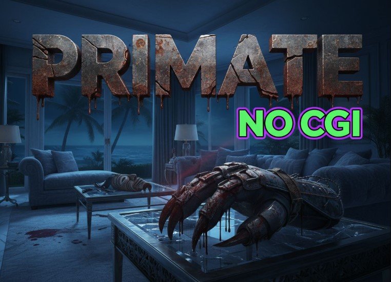  Primate movie 2026 practical effects rabid chimp horror thriller