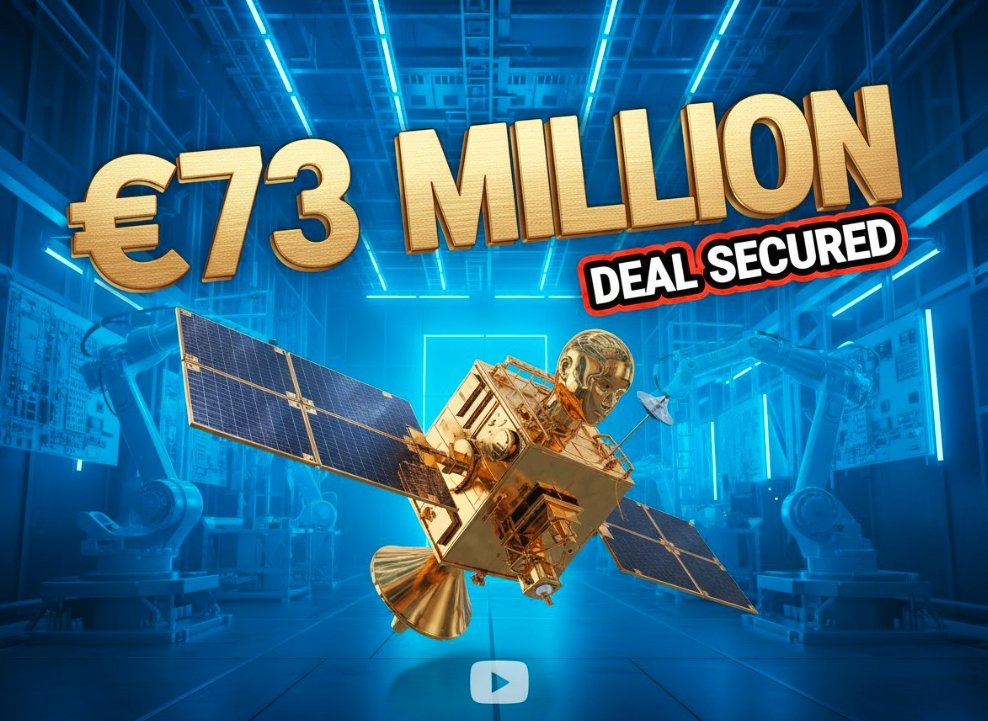 SWISSto12 HummingSat small geostationary satellite in orbit illustration