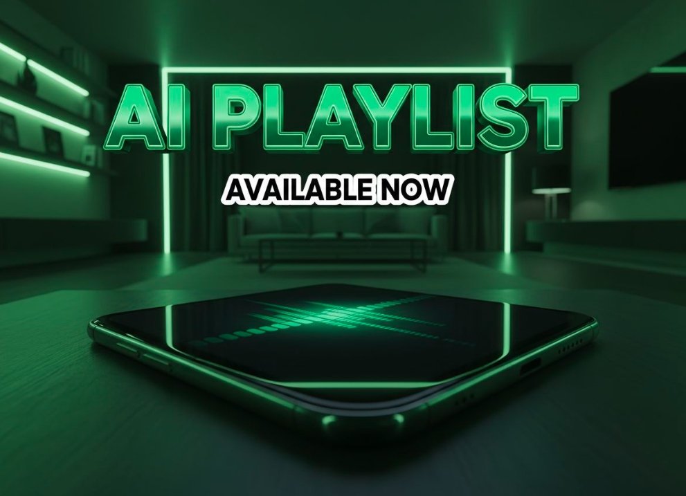 Spotify mobile app showing AI playlist prompt interface screen