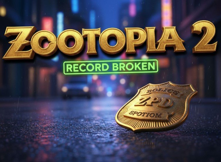 Zootopia 2 box office record graph with Judy Hopps badge