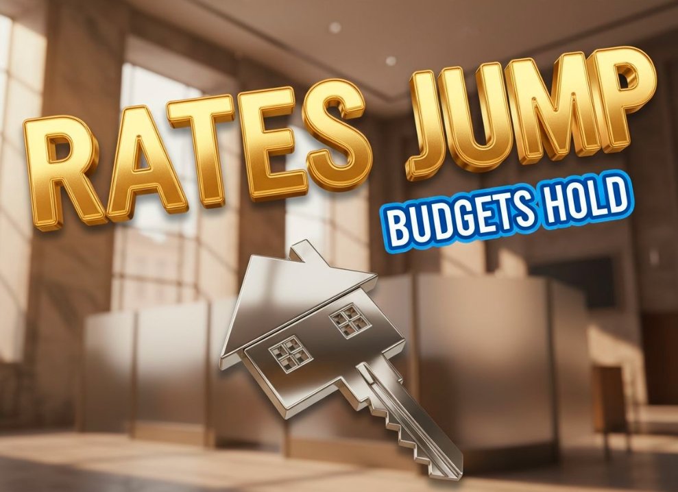 increasing mortgage interest rates graph with house keys