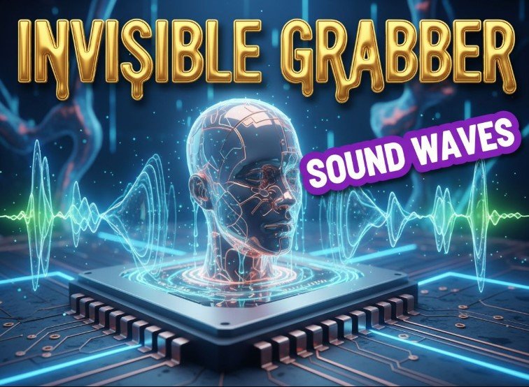 microscopic particle trapped by blue acoustic sound waves on chip