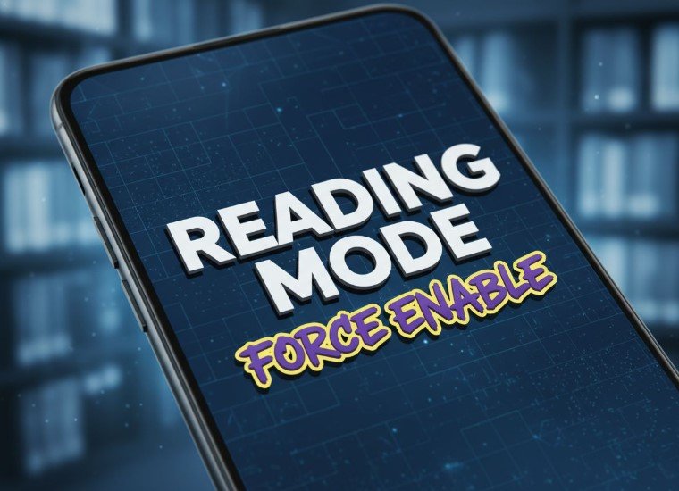  person holding android phone showing google chrome reading mode interface