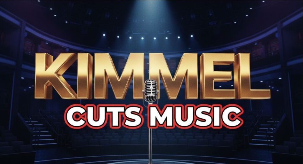 vintage microphone on empty dark stage spotlight