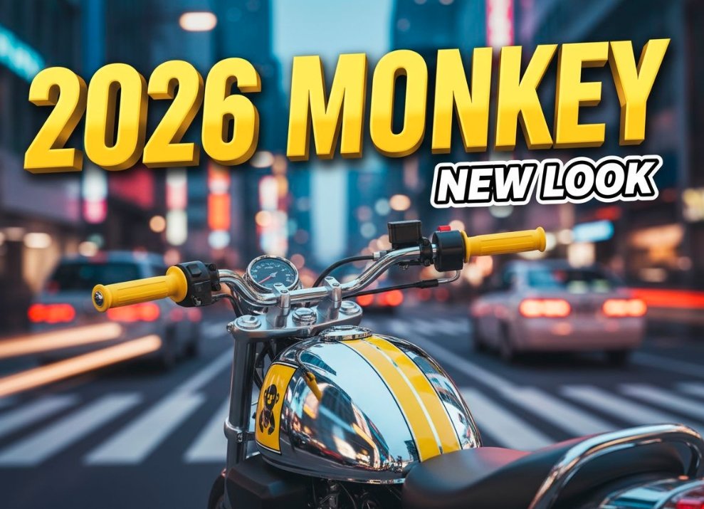 2026 Honda Monkey 125 yellow retro motorcycle side profile