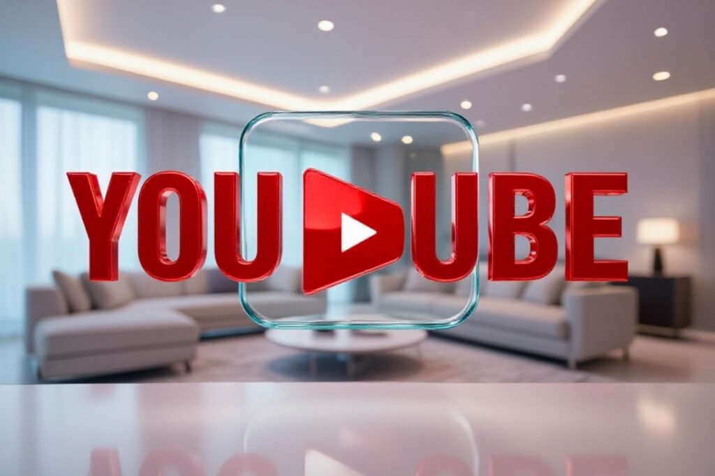 Apple Vision Pro native YouTube app interface floating 8K