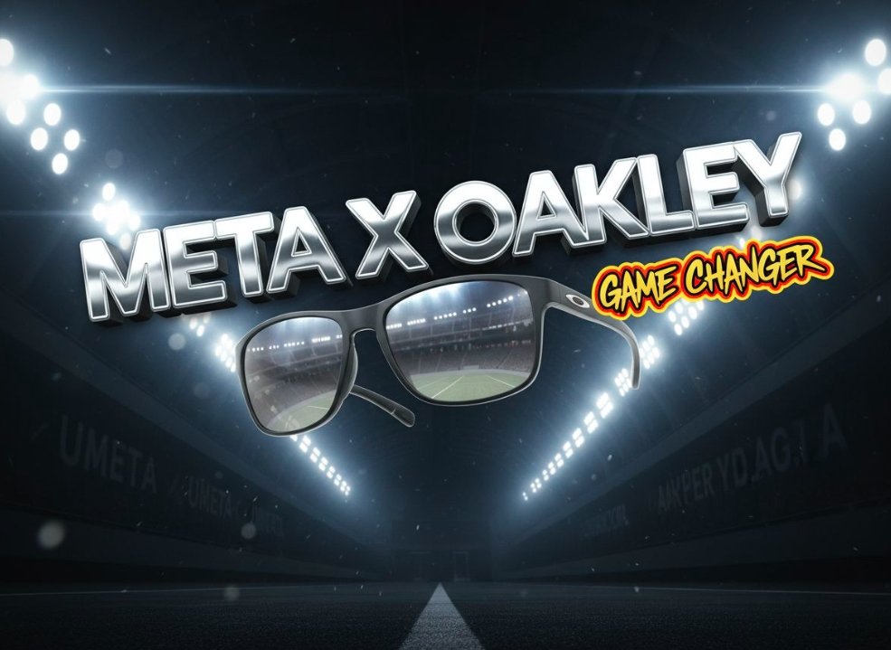 Futuristic Oakley Vanguard smart sunglasses on athletic track surface